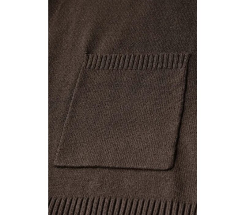 Street One Cosy Open Cardigan Dark Nomad Brown Melange