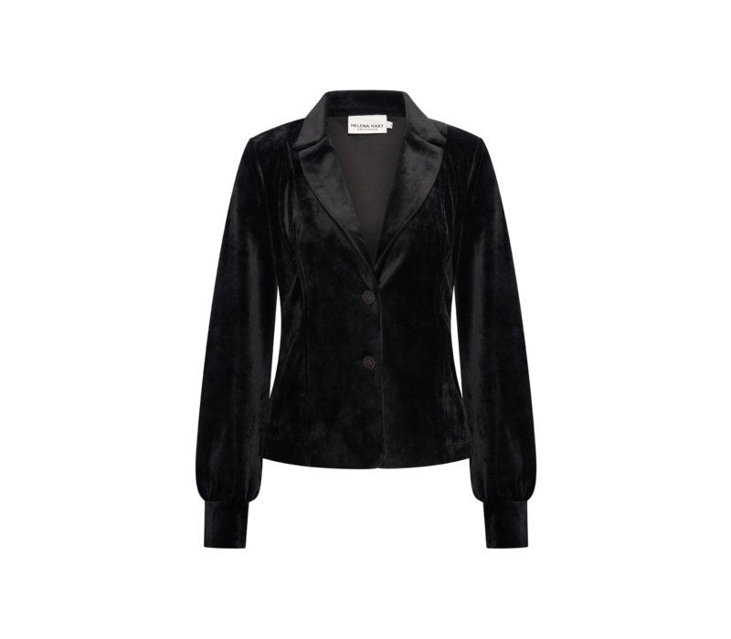 Helena Hart Blazer Lora Velour Zwart