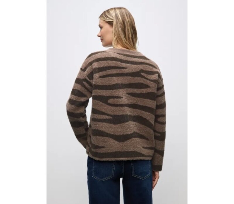 Street One Fluffy Cardigan Silk Brown