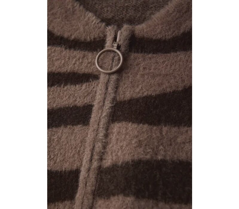 Street One Fluffy Cardigan Silk Brown