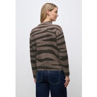 Street One Fluffy Jacquard Sweater Silk Brown