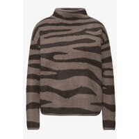 Street One Fluffy Jacquard Sweater Silk Brown