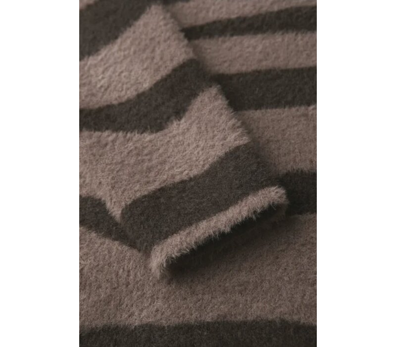 Street One Fluffy Jacquard Sweater Silk Brown