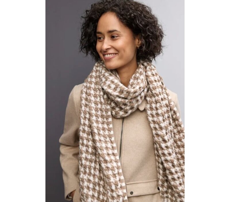 Street One Bubble Houndstooth Long Sjaal Rocky Brown