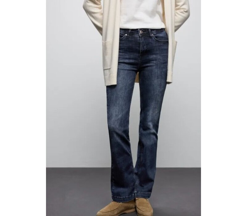 Street One Bootcut High Waist Blue Black Random Washed