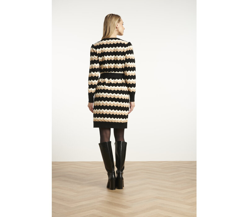 Smashed Lemon Knit Dress Black Sand