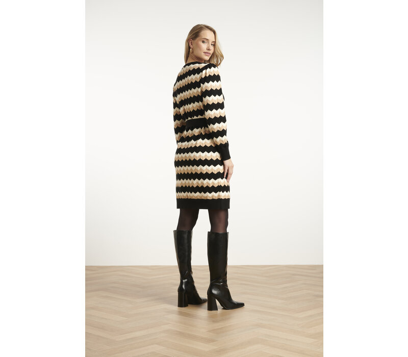 Smashed Lemon Knit Dress Black Sand