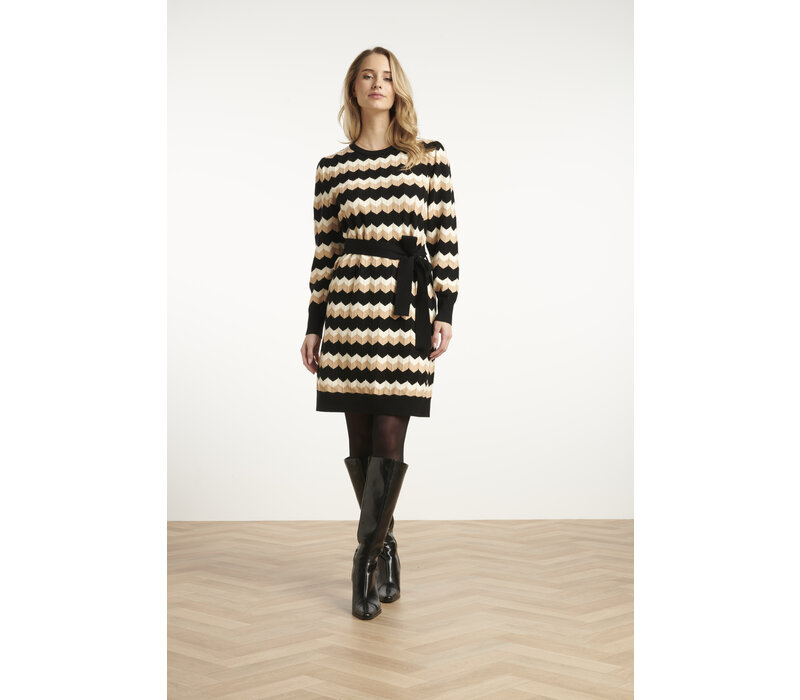 Smashed Lemon Knit Dress Black Sand