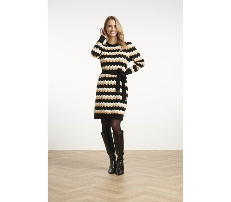 Smashed Lemon Knit Dress Black Sand