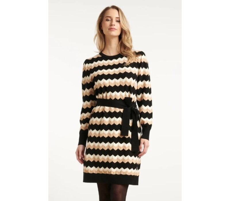 Smashed Lemon Knit Dress Black Sand