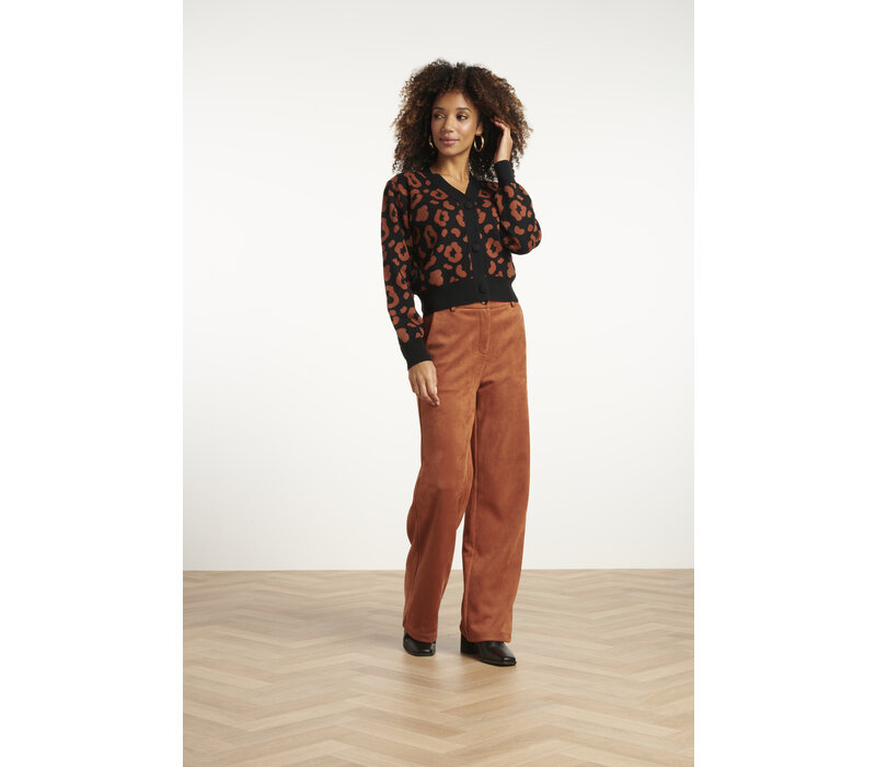 Smashed Lemon Knit Cardigan Black Cognac