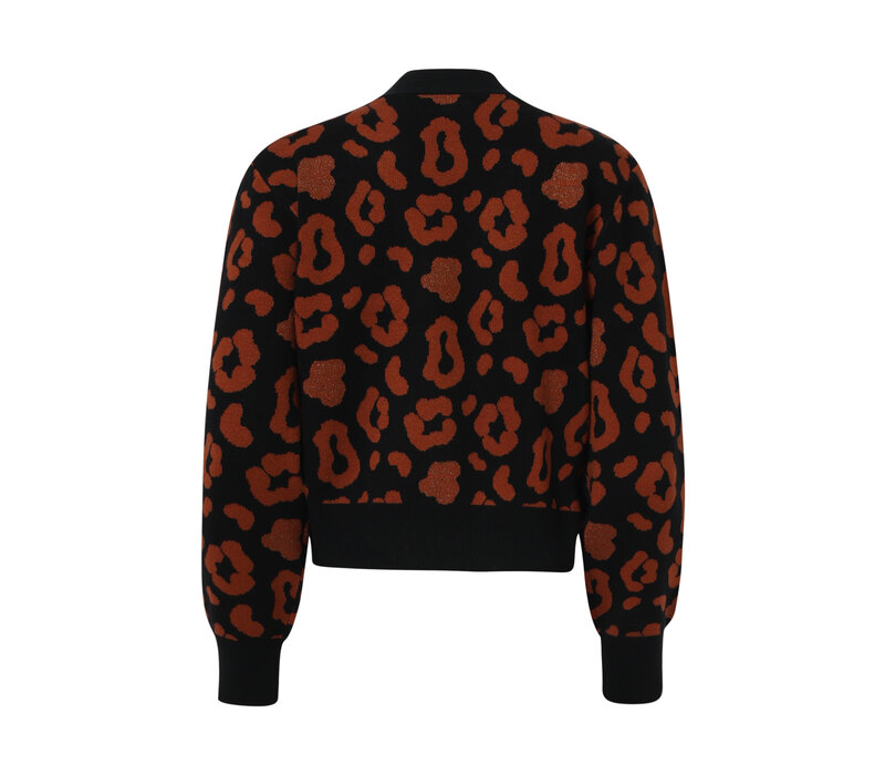 Smashed Lemon Knit Cardigan Black Cognac