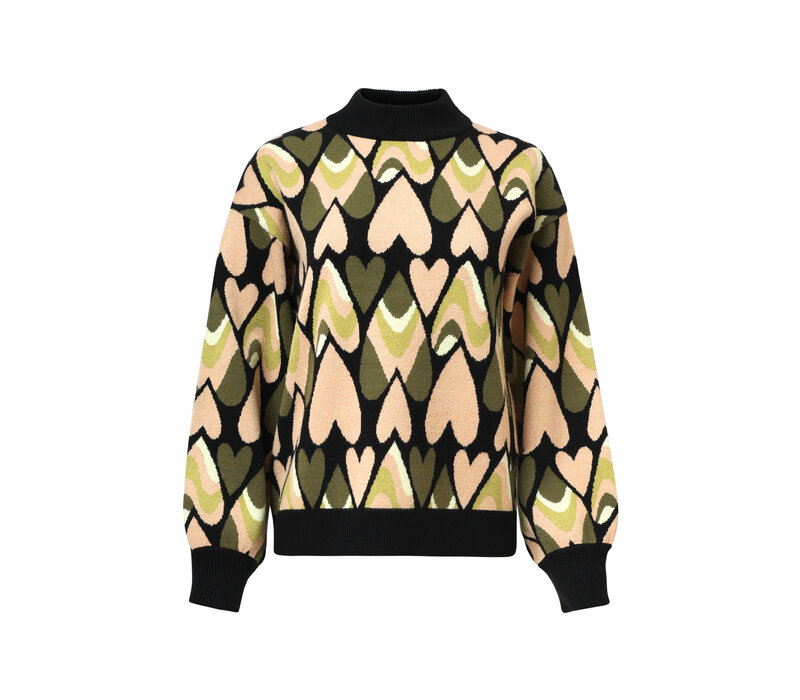 Smashed Lemon Knit Trui Black Army