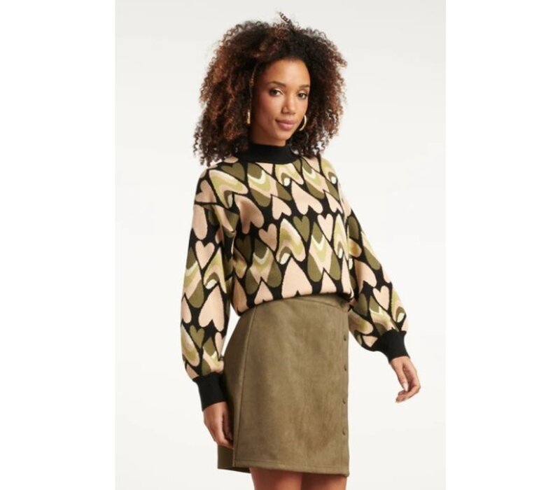 Smashed Lemon Knit Trui Black Army