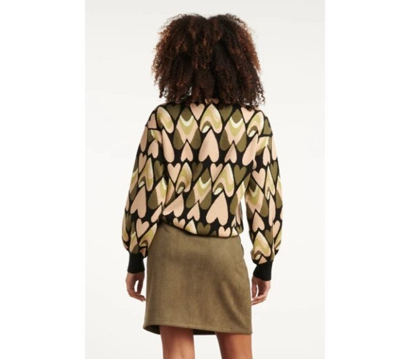 Smashed Lemon Knit Trui Black Army