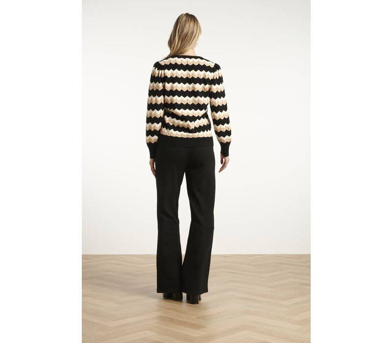 Smashed Lemon Knit Top Black Sand