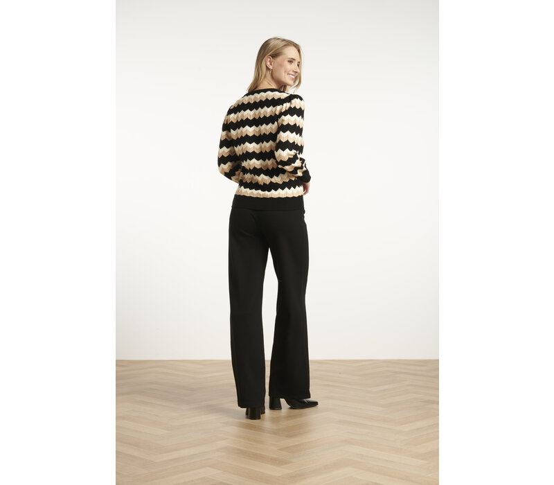 Smashed Lemon Knit Top Black Sand