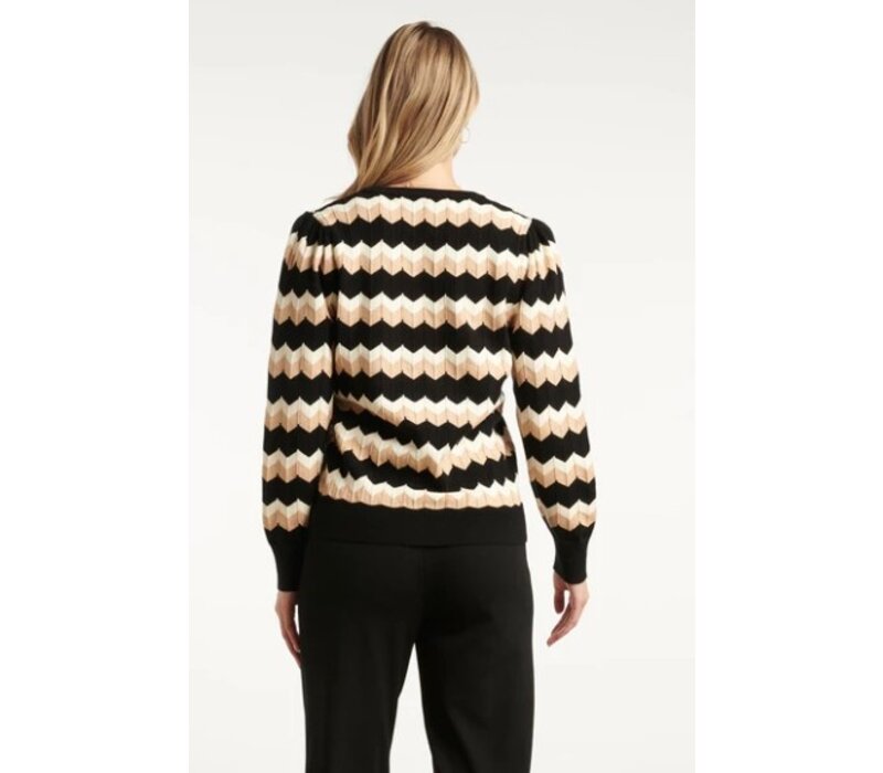 Smashed Lemon Knit Top Black Sand