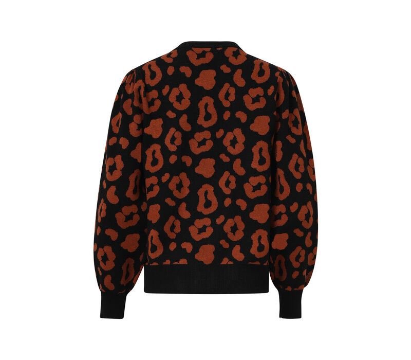 Smashed Lemon Knit Top Black Cognac