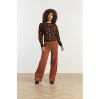 Smashed Lemon Knit Top Black Cognac