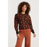 Smashed Lemon Knit Top Black Cognac