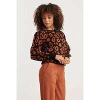 Smashed Lemon Knit Top Black Cognac