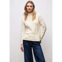 Street One Turtle Neck Cable Sweat Soft Beige