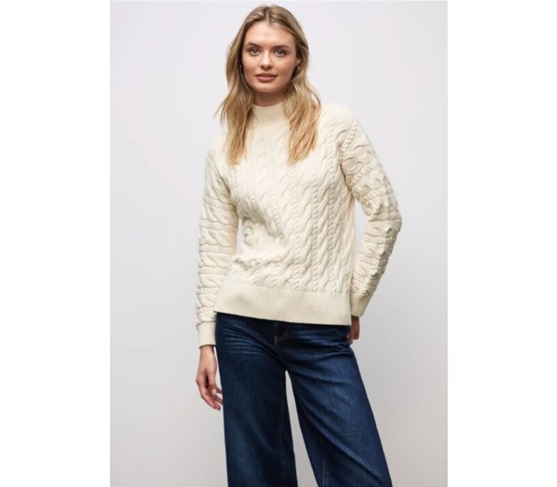 Street One Turtle Neck Cable Sweat Soft Beige