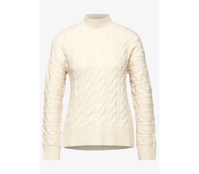 Street One Turtle Neck Cable Sweat Soft Beige
