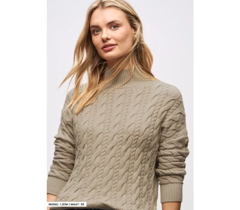 Street One Turtle Neck Cable Sweat Sanded Beige
