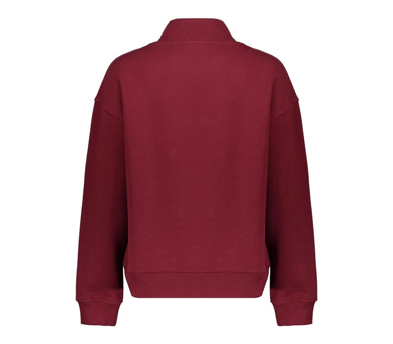 Geisha Sweater with Buttons at Shoulder Burgundy