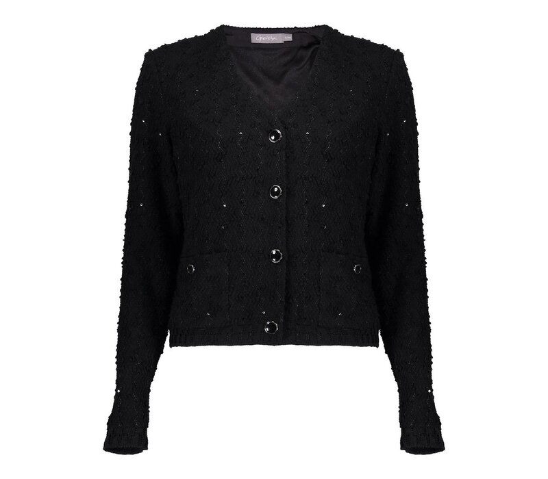 Geisha Vest Sequences Black