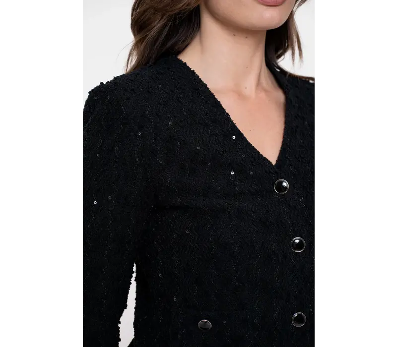 Geisha Vest Sequences Black