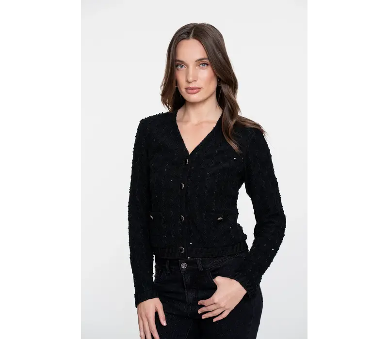 Geisha Vest Sequences Black