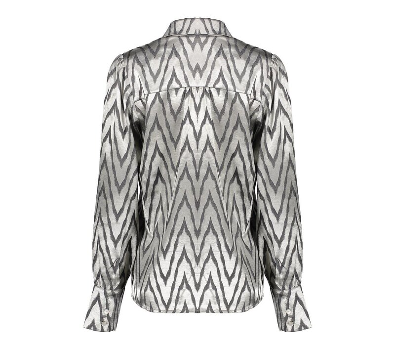 Geisha Blouse Animal Silver Silver Grey