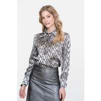 Geisha Blouse Animal Silver Silver Grey