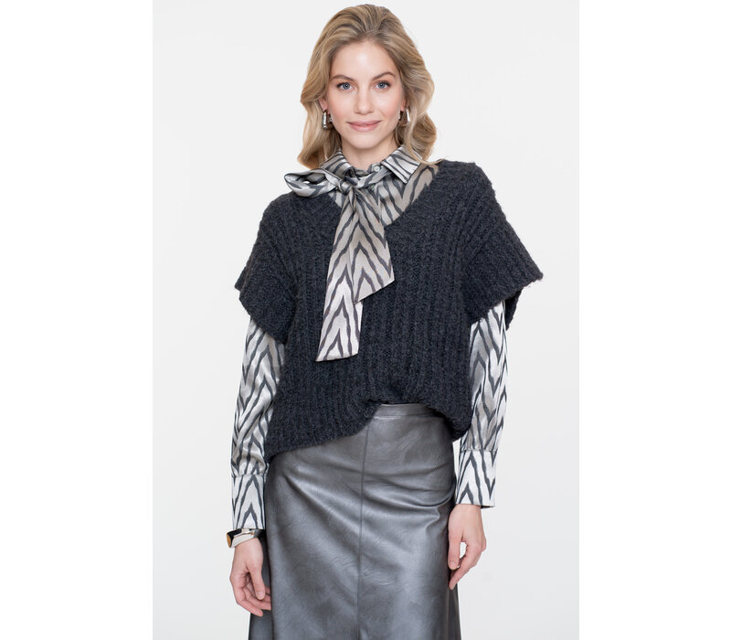 Geisha Blouse Animal Silver Silver Grey