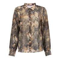 Geisha Blouse Print Grey Brown
