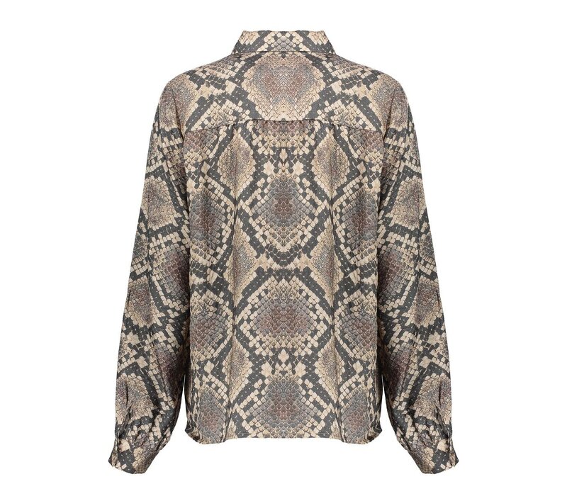 Geisha Blouse Animal Black Sand