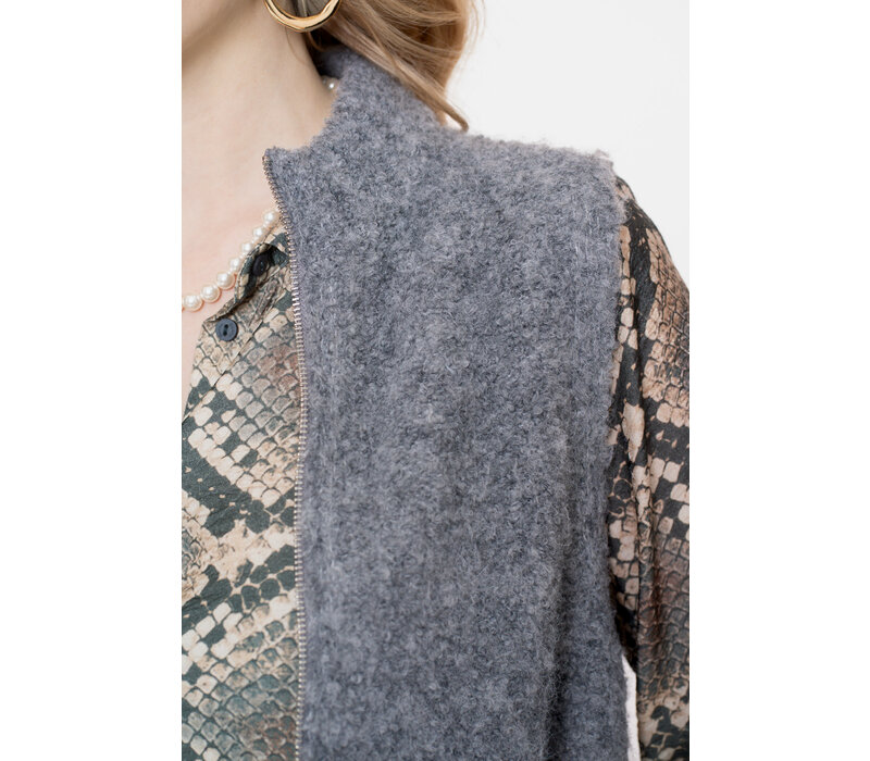 Geisha Blouse Animal Black Sand