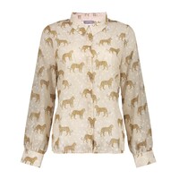 Geisha Blouse Animal Dots Sand Off White