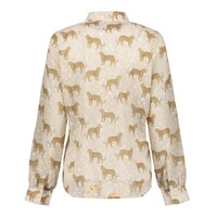 Geisha Blouse Animal Dots Sand Off White