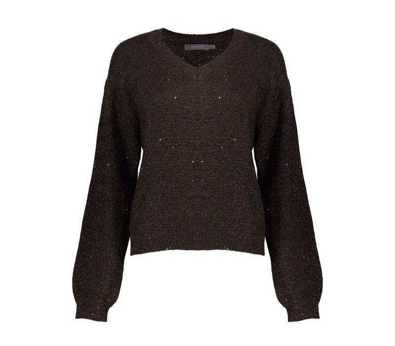 Geisha Pullover Lurex and Sequinces Brwon Copper