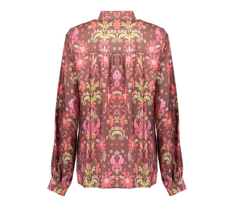 Geisha Blouse Brown Soft Red