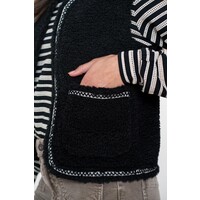 Geisha Gilet Teddy Embroidery Black