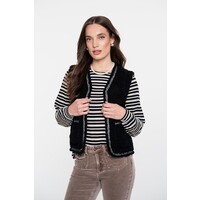 Geisha Gilet Teddy Embroidery Black