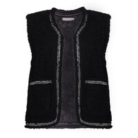 Geisha Gilet Teddy Embroidery Black