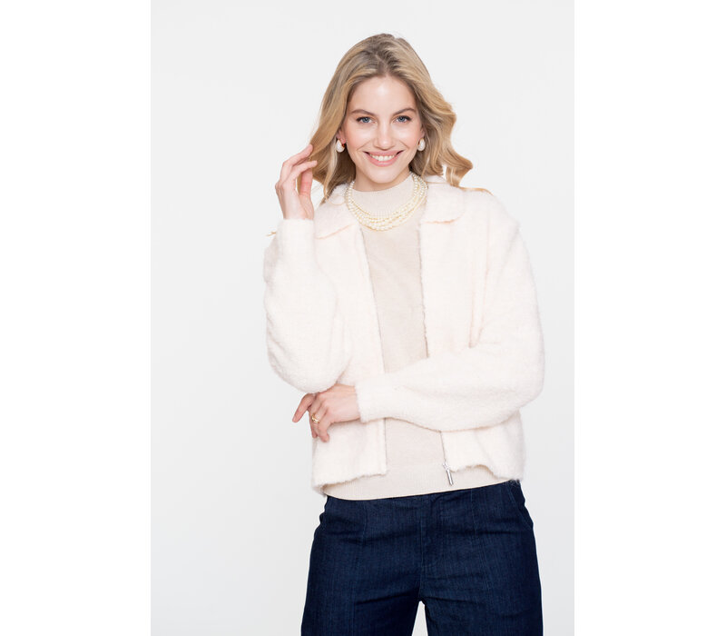 Geisha Cardigan with Collar Off White