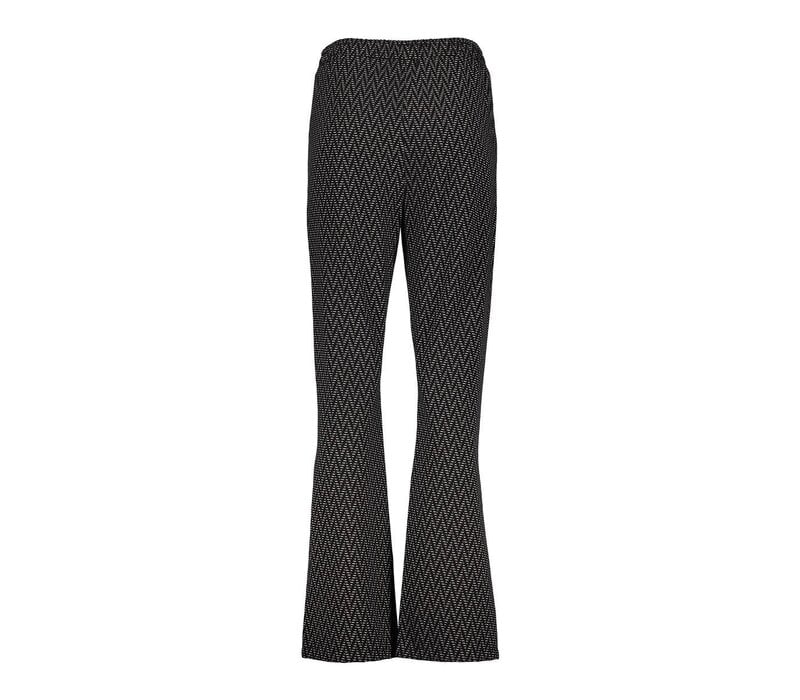 Geisha Flaired Pants Black Off White
