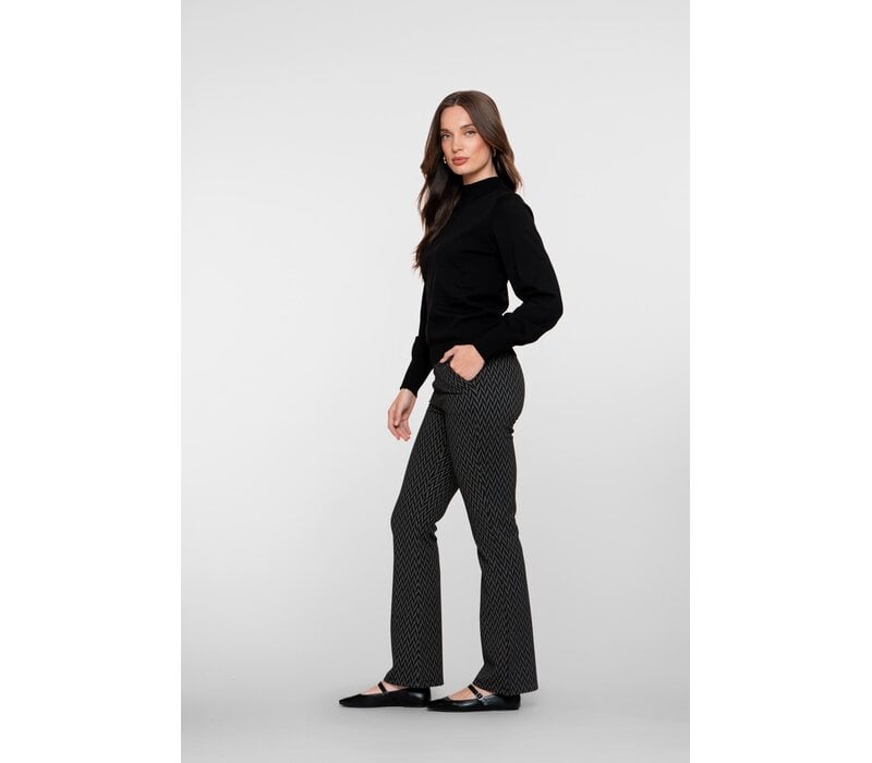 Geisha Flaired Pants Black Off White